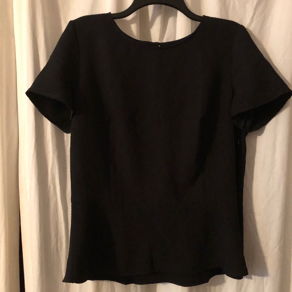 Talbots ssleeve black peplum blouse